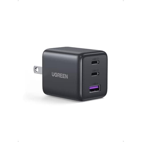 UGREEN 3-Port 30W USB C Charger, GaN II Compact iPhone Charger Fast Charging, Type C Power Adapter for iPhone 17/16/15 Series, Galaxy S26/S25/24, iPad, MacBook Neo/Air, Matt Black Black Char