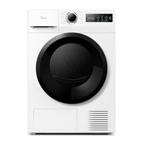 Midea MD11EH80BD Wärmepumpentrockner, 8 kg, Energieklasse D, Schnelltrocknen 35', HealthGuard, Sensor-Trocknung,Auffrischen,Knitterschutz, Auffrischen Wolle, Weiß 8kg