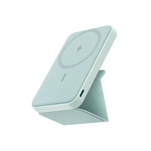 Anker 622 Magnetic Battery (MagGo), 5,000mAh Foldable Magnetic Wireless Portable Charger with Stand and USB-C Port (On the Side), Magsafe-Compatible for iPhone 16/15/14/13 Series Buds Green