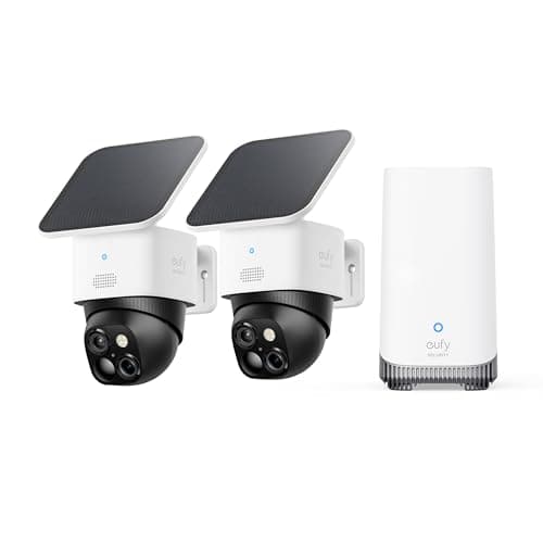 eufy Security SoloCam S340 2-Cam Kit (HomeBase S380), Solar Security Camera, Wireless Outdoor Camera, 360° Pan and Tilt, No Blind Spots, No Monthly Fee, Built-in Local Storage (Up to 16TB)