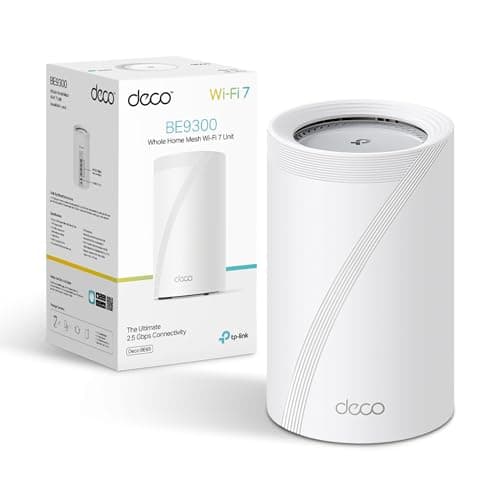 TP-Link Deco BE65 WiFi 7 Router, BE9300 Tri-Band Gigabit WiFi, 4× 2.5G Ports for Ultra-Fast Wired/Wireless,AI-Driven Performance,Works with All ISPs,VPN Client & Server,HomeShield Security,E