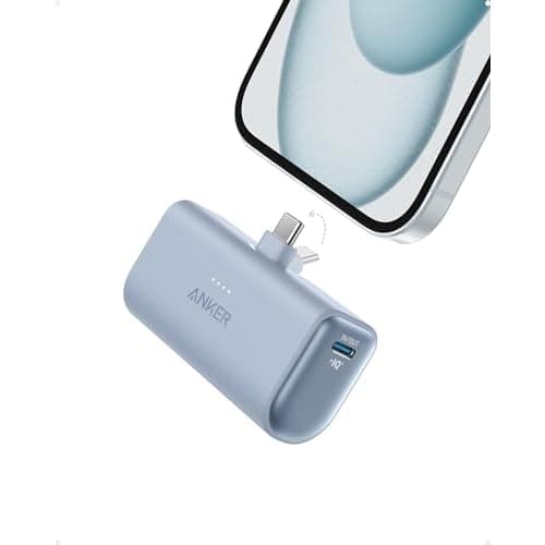 Anker iPhone 16 Portable Charger, Nano Power Bank with Built-in USB C Connector, 5,000mAh Portable Charger 22.5W, for iPhone 16/15 Series, Samsung S22/23 Series, iPad Pro/Air, AirPods, and M