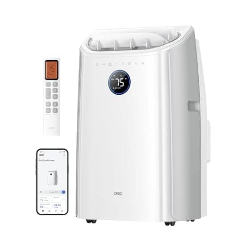 DREO Portable Air Conditioner 515S, 12000 BTU ASHRAE (8000 BTU DOE) Smart AC Unit for Bedroom with Drainage-free Cooling, Fan&Dehumidifier 3 in 1, APP/Voice/Remote, Quiet Standing AC for Roo