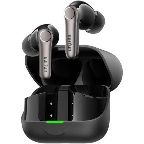 EarFun Air Pro 4+ Adaptive Noise Cancelling Wireless Earbuds, Qualcomm aptX Lossless, Dual Drivers, Translation Earbuds, Snapdragon Sound, 6 Mics AI Clear Calls, Hi-Res Sound, LDAC, Bluetoot