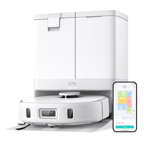eufy X10 Pro Omni Robot Vacuum Cleaner With Mop, Incredible Suction, Dual Mops with 12 mm Auto-Lift and Carpet Detection, AI Obstacle Avoidance, Auto Mop Washing&Drying, Self-Emptying, Self-