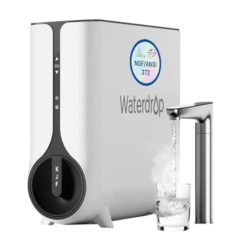 Waterdrop KJ600 Reverse Osmosis System, Instant Hot Water Dispenser, 600 GPD, Reduce PFAS, Tankless, 2:1 Pure to Drain, Under Sink, TDS Reduction, Smart Faucet, Hot and Cold Water Dispenser