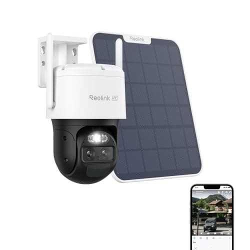 Reolink 4K PTZ Wireless WiFi Outdoor Solar Camera, 8X Auto Tracking & Zoom, Dual Lens, 180j Autonomy, Two-Way Audio Projectors, TrackMix 4K+Solar Panel