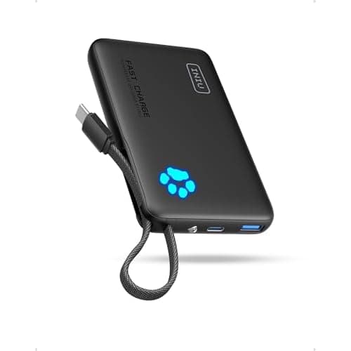 INIU Portable Charger with Flashlight, 45W Fast Charging Tablet Power Bank with USB C Cable, 10000mAh Powerbank, Battery Pack for iPhone 17 16, iPad, Samsung S25 etc Travel Essential, Emerge