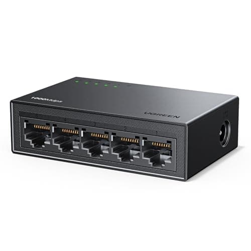 UGREEN Ethernet Switch, 5 Port Gigabit Ethernet Splitter, Plug & Play, Wall Mount & Desktop Network Switch Hub, Unmanaged, Compact, with LED, Fanless Quiet, for Internet Cable, Laptop, Route