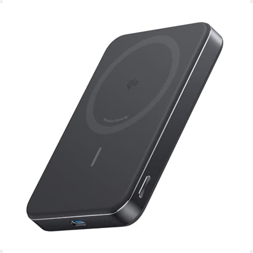 Anker MagGo Power Bank, Ultra-Slim 10,000mAh Magnetic Battery Pack, Qi2 Certified 15W Ultra-Fast MagSafe Compatible Portable Charger, Ergonomic Design, for iPhone17/16/15/14 Series Only（Not