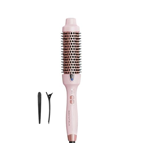 Wavytalk Thermobürste, Thermal Brush 38mm Ionische Lockenbürste erhitzt zur Erzeugung natürlicher Locken, Heiße Rundbürste für glatteres Aussehen, EU-Plug Dual-Spannung.