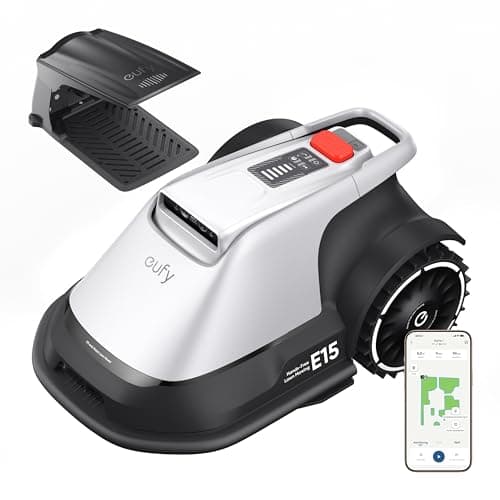 eufy E15 Mähroboter ohne Begrenzungskabel, Garten bis 800m², Keine Signalausfälle, Kein RTK, TrueVision Technologie, Smart-Navigation, Präzisionsrandschnitt, Hindernisvermeidung, App-Steueru