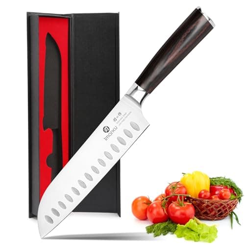 imarku Chef Knife 7 Inch Kitchen Knife Ultra Sharp Santoku Knife - High Carbon Japanese Chefs Knife, Kitchen Gadgets 2025, Apartment Essentials, Birthday Gifts for Him Her, Best Gifts for Wo