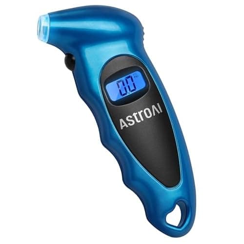 AstroAI Digital Tire Pressure Gauge 0-150PSI Calibrated to ANSI B40.7 +/-1PSI, Accurate in 0.1 Increments, Tire Repair Tools 4 Pressure Measurements for Car Truck with Backlight LCD, Blue