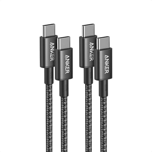 Anker USB C to USB C Cable, 2-Pack 3.3 FT (1 m) Type C 100W Fast Charging Cable for iPhone 17 Series, MacBook Pro 2020, Pixel, and More (Black, Not for Video Output) Black 3ft