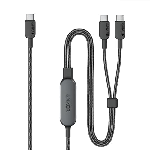Anker Cable,4FT 2-in-1 USB C to USB C Cable 140W Max,Fast Charging for iPhone 17/17 Pro Max/16 Series,MacBook Air/Pro,and More(Braided,Black) 4FT Black