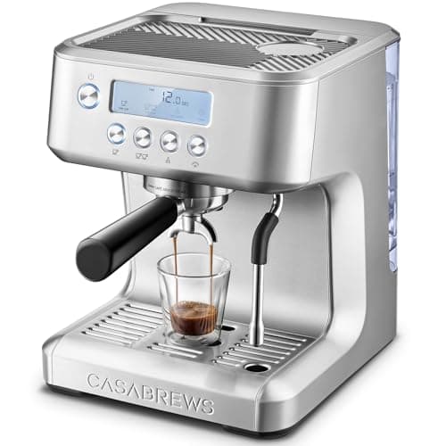 CASABREWS Ultra Espresso Machine with LCD Display, Espresso Maker with Powerful Milk Frother, Customizable Brewing Temperature, Provides Barista-Level Lattes and Cappuccinos, Gift for Men &