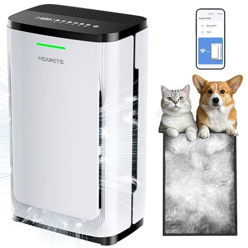 Pet Air Purifier Large Home 4200 sq ft, Suck up Floating Cat Dog Hair Dander, 7-Stage H13 HEPA Anion Activated Carbon Filter, Air Purifiers with APP for Odor Allergies Smoke Dust, Zero Ozone