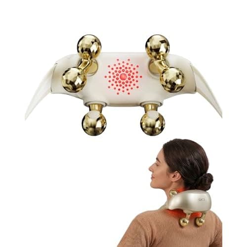 SKG H7 Ultra E Neck Massager for Pain Relief Deep Tissue Shiatsu Cordless Neck and Shoulder Massger with Heat Valentine Gifts for Men Women Dad Mom Grandpa Gold H7 ULTRA E