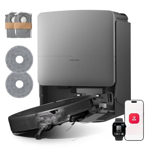 roborock Saros 20 Set Saugroboter mit Wischfunktion&angebbarem Wischmopp, AdaptiLift Chassis 3.0, 36,000 Pa Saugkraft, Autonomes StarSight System 2.0, DirTect-Technologie, Brandneues RockDoc