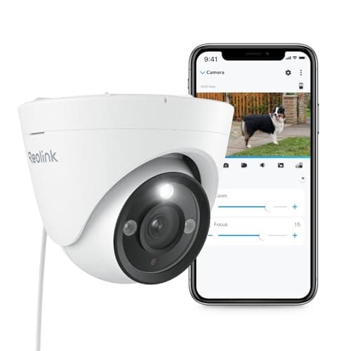 REOLINK 4K PoE Security IP Camera, Turret Camera Outdoor with 3X Optical Zoom, 2.8mm-8mm Lens, 110 Degree Wide View, 100ft Color Night Vision, 2 Way Talk, Human/Vehicle/Pet Detection, RLC-83