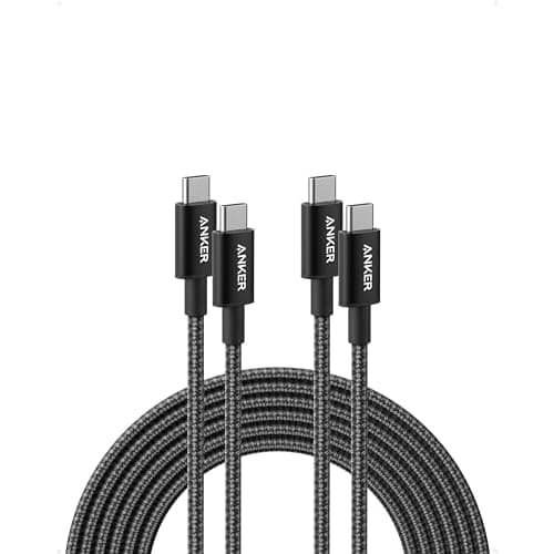 Anker USB C to USB C Cable (10FT, 2Pack), Type-C 100W Charger Cord Fast Charging for iPhone 17 Series,MacBook Pro 2020,Pixel and More(Black) Black 10ft