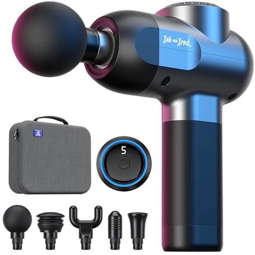 BOB AND BRAD C2 Massage Gun, FSA Eligible & HSA Approved Deep Tissue Percussion Massager Gun, Muscle Massager with 5 Speeds and 5 Heads, Electric Back Massagers for Professional Athletes Hom