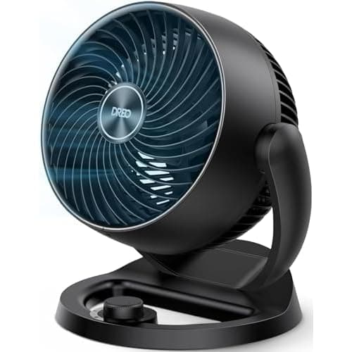 DREO Fan for Bedroom, 12 Inches, 70ft Powerful Airflow, 25db Quiet Table Air Circulator Fans for Whole Room, 120° Adjustable Tilt, 3 Speeds, Desktop Fan for Home, Office, Kitchen
