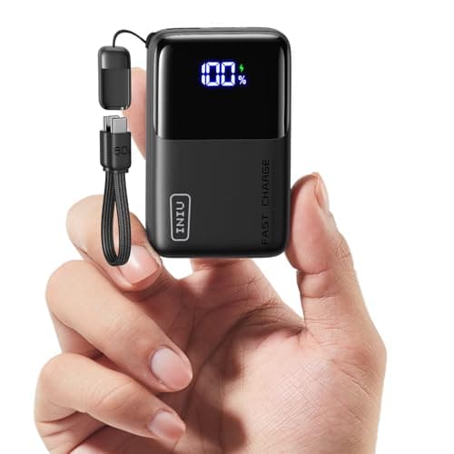 INIU Power Bank, Smallest 10000mAh Portable Charger, Mini 45W Fast Charging USB C Battery Pack with USB C Cable, Travel Essentials Powerbank for iPhone 17 Pro Max /16/15 Series, Samsung S25,