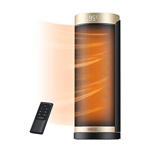 Dreo Space Heater, 1500W Electric Heaters for Indoor Use with Thermostat, 70° Oscillation, 8 Safety Protections, 5 Modes, Remote, 12H Timer, Quiet Portable Heater for Office, Bedroom, Large