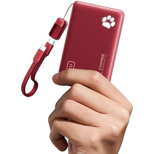 INIU Portable Charger, Ultra Slim 10000mAh 45W PD Power Bank, Fast Charging Mini Battery Pack, Travel Trip Family Essentials Powerbank for College Students Travelers Teen Boys Girls, Red