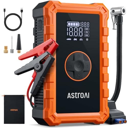 AstroAI S8 Air Jump Starter with Air Compressor, 3000A Peak Car Battery Jump Starter Portable (9.0 Gas/6.5L Diesel) with 150PSI Cordless Auto-Shutoff Tire Inflator, 12V Battery Charger Boost