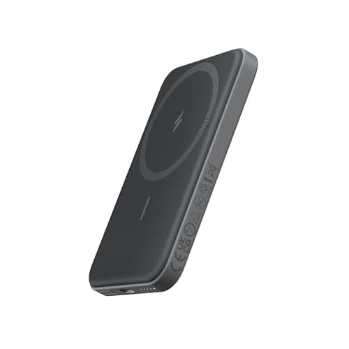 Anker 621 Magnetic Portable Charger (MagGo), 5,000mAh Wireless Power Bank with USB-C Cable, Magsafe-Compatible Battery Pack for iPhone 16/15/14/13/12 Series Black 4.13 x 2.62 x 0.45 inches