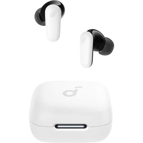 Soundcore P30i by Anker Noise Cancelling Earbuds, Strong and Smart Noise Cancelling, Powerful Bass, 45H Playtime, 2-in-1 Case and Phone Stand, IP54, Wireless Earbuds, Bluetooth 5.4 (White)