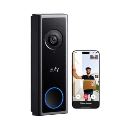 eufy Security Video Doorbell Camera C31,2K FHD,Battery/Wired Powered,Head-to-Toe View,Live Video Call,Wireless Doorbell,24/7Recording,Human and Motion Detection,HomeBase S380 Compatible,No M