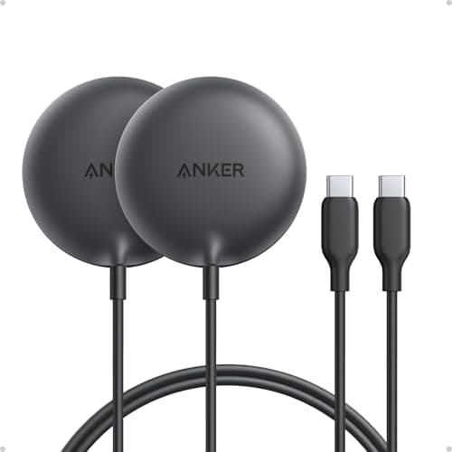 Anker Zolo Magnetic Wireless Charger, 2-Pack Qi2 Certified 15W MagSafe-Compatible Wireless Charging Pad, for iPhone 17/16/15/14/13 Series, AirPods, and More (Not for Pixel, Adapter Not Inclu