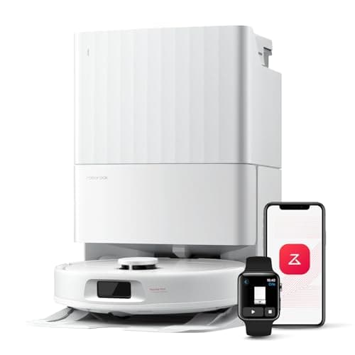 roborock Qrevo Serie Saugroboter mit Wischfunktion&Hebarem Wischmopp, 8000Pa Saugkraft(verbessert von Qrevo S), Anti-Verfilzungs-Seitenbürste, Hindernisvermeidung, All-in-One Dock, Weiß(QV 3