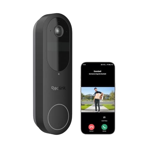 Reolink Video Doorbell, Akku Türklingel mit Kamera, 2K Kabellose Videotürklingel, 1:1 Kopf-bis-Fuß-Ansicht, 2,4/5GHz WLAN, Person/Fahrzeug/Paket-Erkennung, 2-Wege-Audio, Lokale Speicherung O