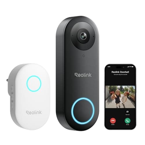 Reolink Video-Türklingel mit Chime, 5MP Ultra HD Kabelgebundene Türklingel mit Kamera, 2,4/5GHz WLAN, Personenerkennungsalarme, 180° Ultraweitwinkel, 2-Wege-Audio, Fernzugriff, Video Doorbel