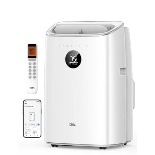 DREO Portable Air Conditioner 318S, 8000 BTU ASHRAE (5000 BTU DOE) Smart AC Unit for Bedroom with Drainage-free Cooling, Fan&Dehumidifier 3 in 1, APP/Voice/Remote, Quiet Standing AC for Room