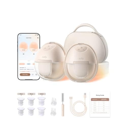 eufy Security Breast Pump Series S1 Pro, Electric Hands-FreeBreast Pump with Heating Technology, Portable Charging Case, App Controlled Smart Rhythm, Hospital-Grade Suction, Leak-Proof and U