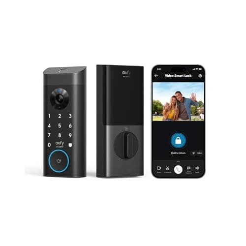 eufy Security Video Smart Lock E330, 3-in-1 Camera+Doorbell+Fingerprint Keyless Entry Door Lock, Smart Built-in Wi-Fi Deadbolt for Front Door, Auto Lock, 8 GB Built‑in Storage, Easy Installa