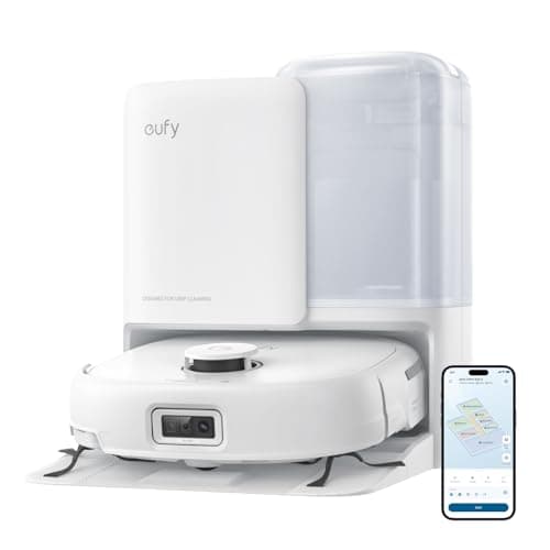 eufy E25 Omni Robot Vacuum Cleaner with Mop, HydroJet System, 20,000 Pa Turbo Powerful Suction, Zero Tangling, Corner-to-Edge Deep Cleaning and Mop Lifting, with Auto All-In-One Station Robo