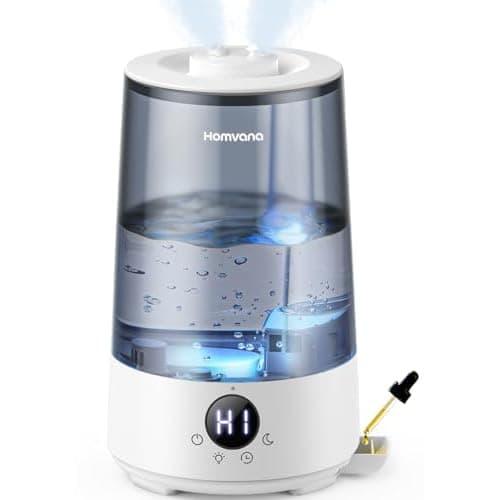 Homvana Humidifiers for Bedroom Home, 3.6 L Cool Mist Top-Fill 34H Super Long Time, Quiet 23dB, Baby Humidifier, Oil Diffuser for Large Room, House, Plant, Nursery, Office, BPA FREE, Ultraso