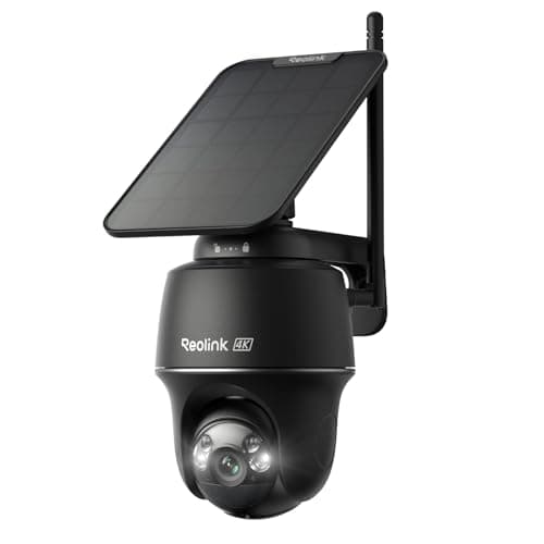 Reolink 4K Überwachungskamera Aussen Solar, 360°/140° Schwenk-/Neige, Auto-Tracking, WLAN Kamera Outdoor Akku mit Farbnachtsicht, 2,4/5GHz WiFi, KI-Erkennung, Argus PT Ultra(Schwarz) +Solarp