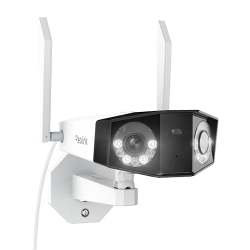 REOLINK 4K WiFi Security Camera with 180° Ultra-Wide Angle, 2.4/5GHz Plug-in Outdoor Camera, Smart Human/Vehicle/Animal Detection, Color Night Vision, Two-Way Talk, DC 12V/2A, Duo 2 WiFi