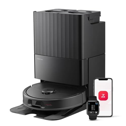 roborock Qrevo Series Robot Vacuum Cleaner with Mop, 10,000Pa Suction, Upgraded from Qrevo S, Dual Anti-Tangle Brushes, Smart Obstacle Avoidance, Auto Mop Washing&Drying, All-in-One Dock,Bla