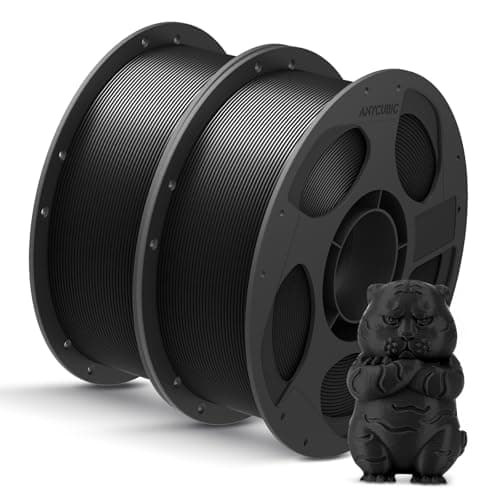 ANYCUBIC PLA Filament 1.75mm Bundle, 3D Printing PLA Filament 1.75mm Dimensional Accuracy +/- 0.02mm, 1KG Spool (2.2 lbs), 2KG Black+Black