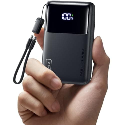 INIU Portable Charger, Compact 45W Fast Charging Power Bank, 10000mAh USB C Battery Pack with Cable & Stand, TSA Travel Phone Charger for iPhone 17 16 15 14 Pro Max Air, Samsung S26 S25, iPa