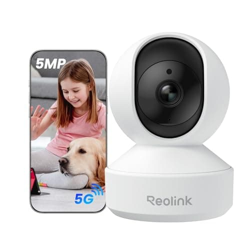 Reolink 3K 5MP 360° PT Indoor WiFi Surveillance Camera, Automatic Tracking, Person/Pet/Baby Crying, 2.4/5GHz Wi-Fi, Night Vision, Two-Way Audio, E1 Pro